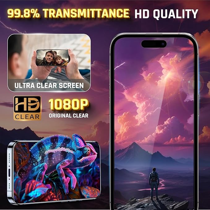 TEMPRTEK+ 2-Pack iPhone 17 Pro Screen Protector Fits iPhone 16 Pro Screen Protector Privacy - 9H Military Grade Scratch Fingerprint Resistance, Anti-Glare Shatterproof Tempered Glass, Anti-Spy