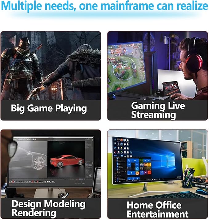 Desktop Computers,32G RAM,1TB NVMe SSD,Core i5-12400F,RTX 3050 6G,Prebuilt Gaming PC,Tower Computer Gamer,Work,VR,4K,Home and Business WiFi 6 White
