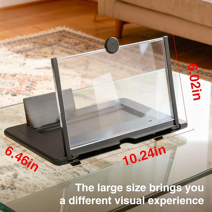 Screen Magnifier for Cell Phone Pocket Cinema Mobile Phone Magnifier Cool Tech Gadgets for iPhone Android Smartphone Magnifying Big Screen Top Teenage Boy Gifts Unique Finds 12 inch (Red)