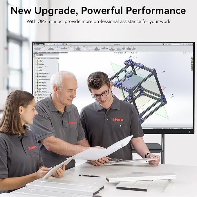TIBURN HQ Board 75" R2 MAX,Smart Board 4K UHD Touch Screen All-in-One Computer for Office and Classroom with Windows 11 Pro & Open App Ecosystem