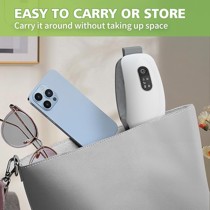NOWWISH Eye Massager with Heat, Vibration and Bluetooth Music for Migraine Headache Eye Strain Relief, Cordless Heated Eye Mask with 4 Massage Modes, Relaxation -Christmas Gifts for Women Men -White
