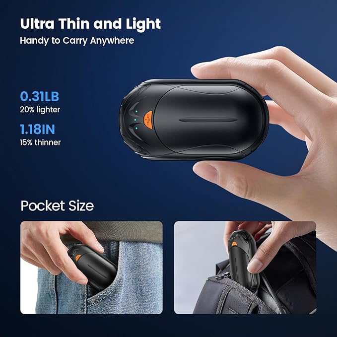 AI Hand Warmers Rechargeable 2 Pack,6000mAh Rechargeable Hand Warmer,20Hrs Long Heating Electric Hand Warmer,Portable Pocket Heater,Pocket Size Hand Warmer, Gifts for Christmas