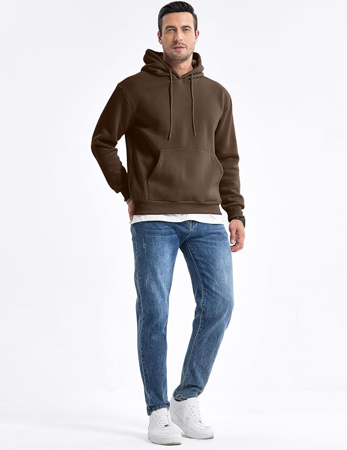 JMIERR Mens Casual Cotton Hooded Collar Drawstring Hoodies Pullover Sweatshirts Casual Long Sleeve Shirts
