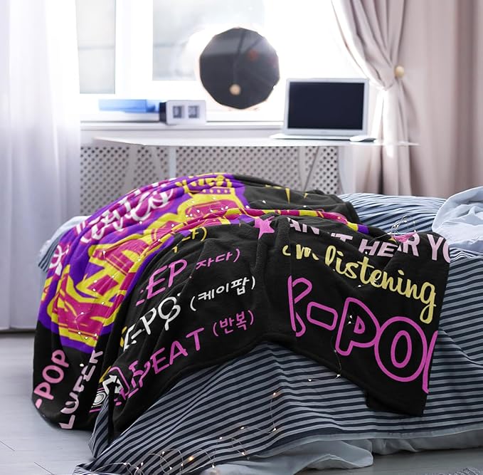 Turelos Kpop Merch, Kpop Blanket, Kpop Gifts, K Pop Birthday Decorations, K Pop Blanket 60x50in, Kpop Gifts for Girls/Women, Kpop Merchandise, Kpop Blankets for Girls for Christmas Birthday