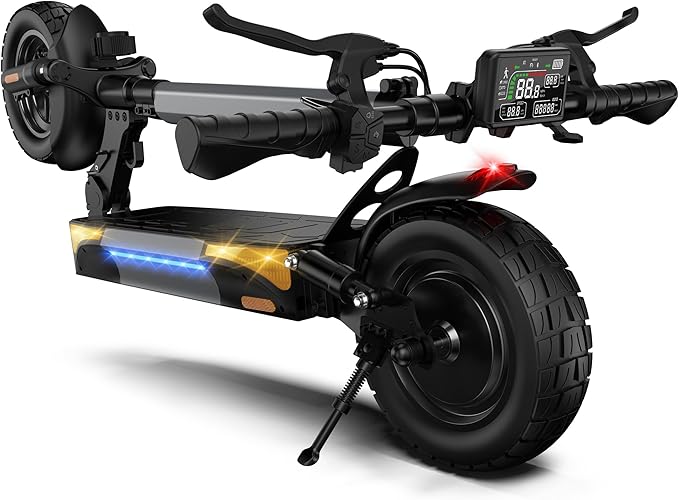 iScooter Electric Scooter, 800W Motor E-Scooter Up to 25/28 Miles Range, Top Speed 25/28 MPH,10" Off Road escooter Tires,Adjustable Handlebar Height, Folding Commuting Electric Scooter for Adults