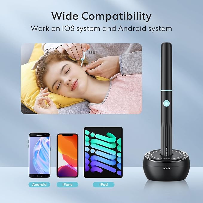 Ear Wax Removal Tool Camera - Ear Cleaner with Camera,FSA HSA Eligible, 1080P Otoscope, Ear Cleaning Tool with 8 Ear Spoon, Ear Camera for iPhone & Android Phones