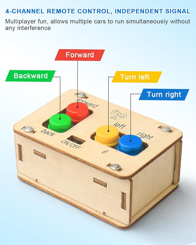 Poraxy STEM Kits for Kids 8-10, STEM Toys for Boys Ages 8-13, Remote Control Car, Wooden 3D Puzzles 8-12 Science Projects Building Model, Birthday Gifts for 8 9 10 11 12 13 14 Year Old Teen Boys Girls