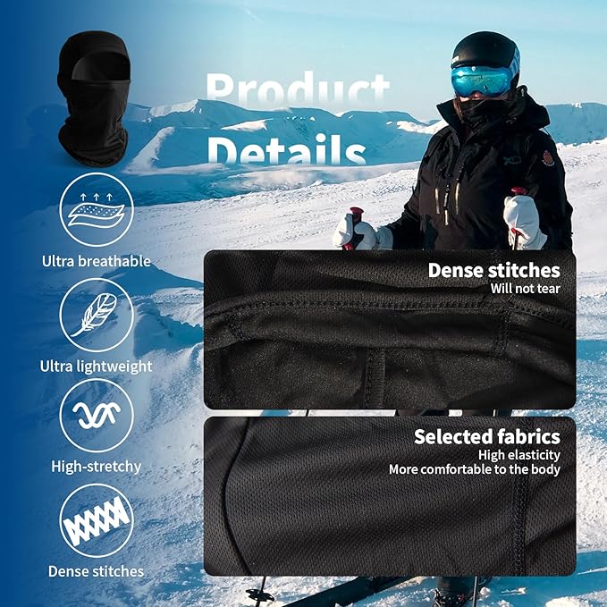 YESLIFE Balaclava Ski Mask for Men and Women, Winter Face Mask, Shiesty for Skiing, Snowboarding & Motorcycle