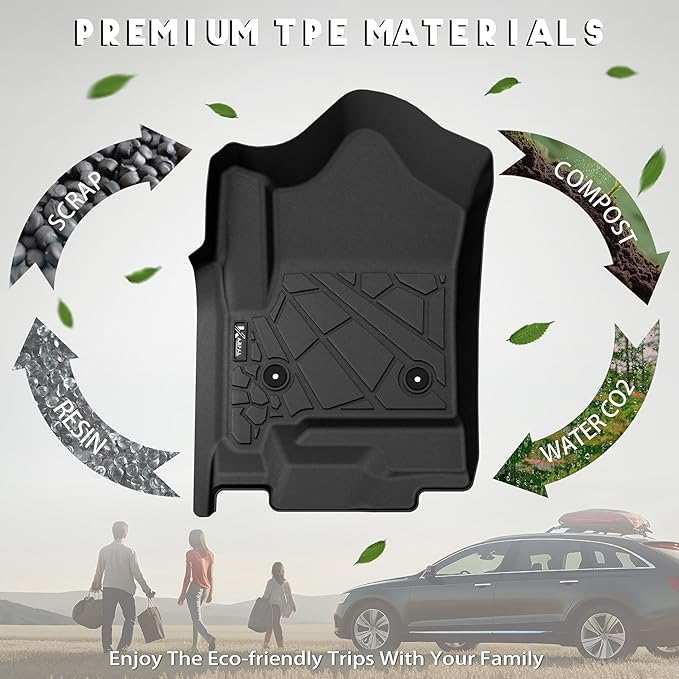 KARPAL Floor Mats for 2015-2020 Chevy Suburban & GMC Yukon XL (Not for Yukon) with 2nd Row Bucket Seats (7seats), All-Weather TPE Custom Fit Floor Liners Car Accessories