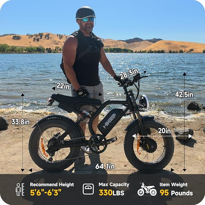 Electric Dirt Bike for Adults - Peak 1500W/3000W Electric Bikes, 28-40MPH, 48V/52V 15.6Ah/25Ah/40Ah, 70-120 Mile(PAS Mode), 16/20 Inch All-Terrain Fat Tire Electric Motorcycle