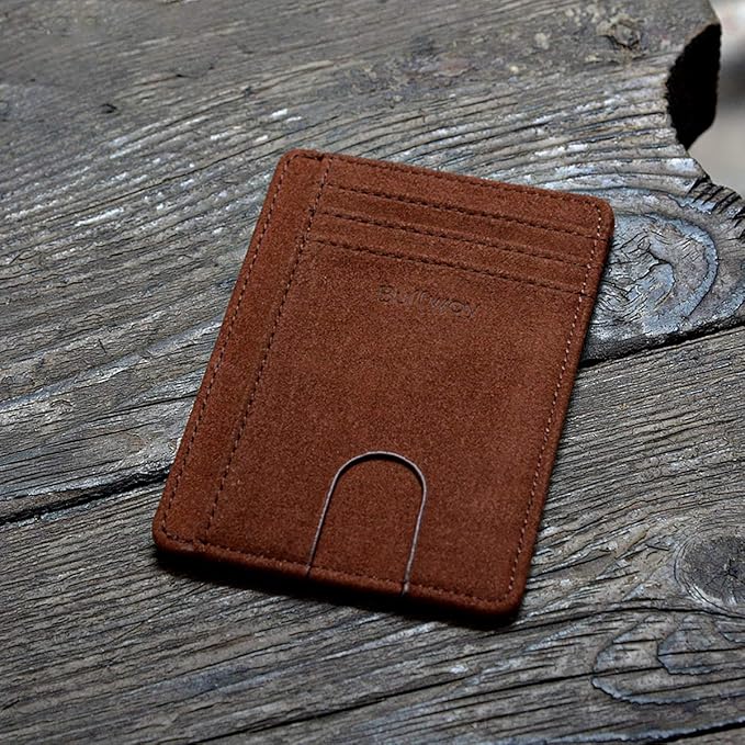 Buffway Slim Minimalist Front Pocket RFID Blocking Leather Wallets for Men and Women - At Sahara Coffee