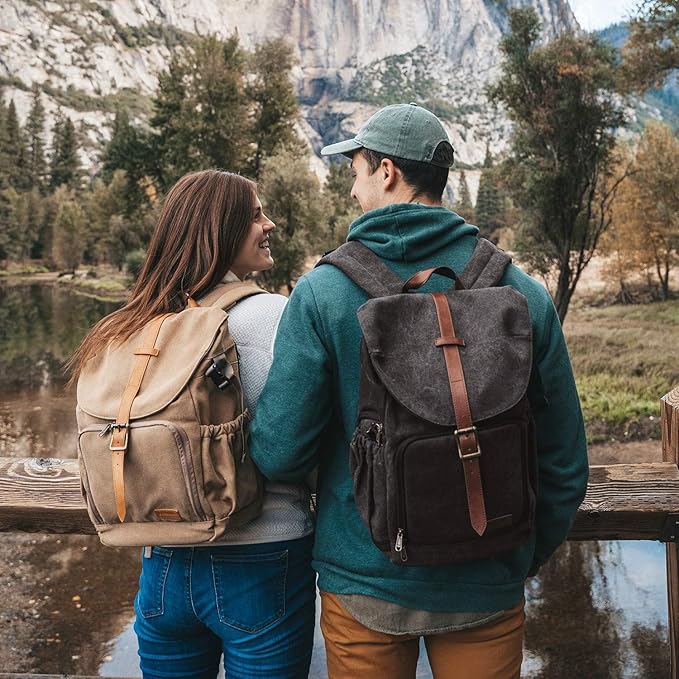 BAGSMART Camera Backpack, DSLR Camera Bag Backpacks for Photographers, Waterproof Anti-Theft Photography Backpack with 15 Inch Laptop Compartment, Khaki