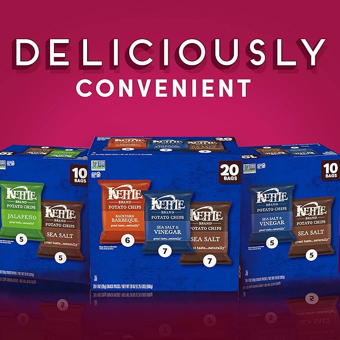 Kettle Brand Potato Chips Variety Pack, 1 Oz, 20 Ct