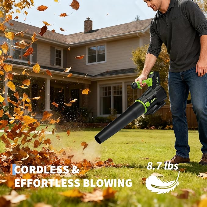 Electric Leaf Blower, 650CFM & 200MPH, Cordless Leaf Blower with 4.0Ah Battery, 20V Blowers Cordless, Lightweight Battery Blowers for Lawn, Patio, Yard, Garden, Outdoor