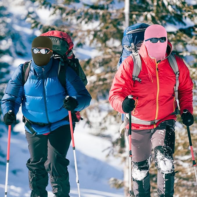 Suhine 5 Pcs Winter Balaclava Ski Mask Windproof Thermal Full Face Mask Cold Weather Balaclava with Reflective Stripe