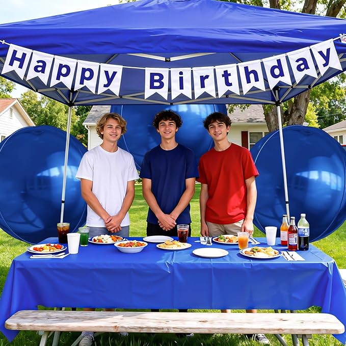 50 Inch Giant Navy Blue Round Foil Balloons, 3Pcs Metallic Blue 4D Ball Balloons for Birthday New Year Eve Wedding Engagement Graduation Anniversary Party Decorations 2026
