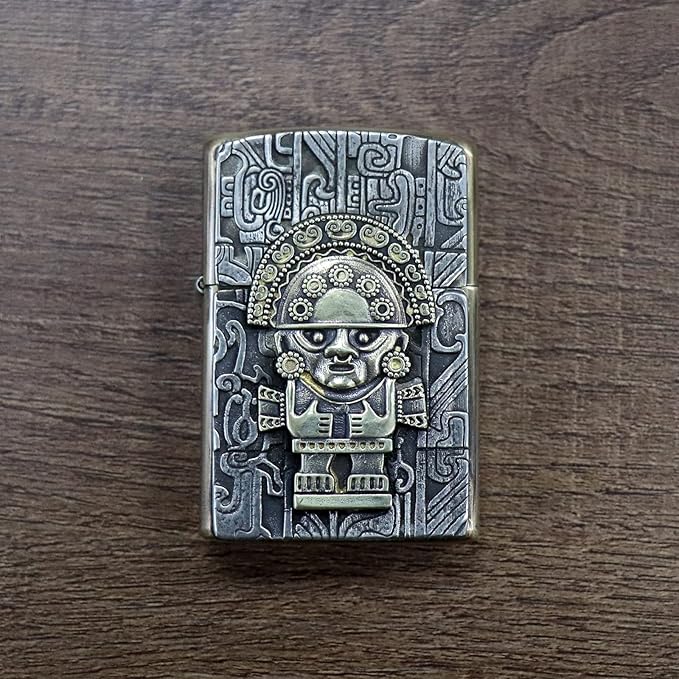 Brass Lighter Case Handmade Gift for Men,Lighter Pouches Protective Storage Case Holder for Father, Boyfriend, Husband Stylish Design for Home Everyday Carry Outdoor Hiking Camping