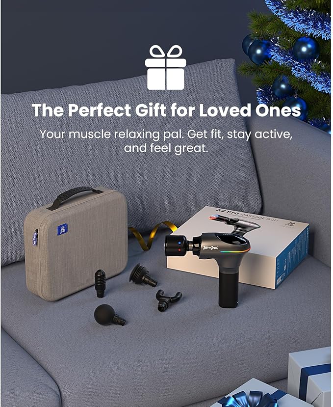 BOB AND BRAD A2 Pro Massage Gun with Heat and Cold Therapy, FSA Eligible/HSA Eligible, Professional Percussion Massage Gun Deep Tissue for Home Gym, Portable Muscle Massager with Force Sensor Light