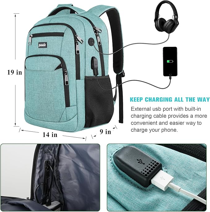 Paude School Backpack,17.3 Inch Laptop Backpack Women Bookbag Rucksack for Teen Girls,School Bags for Teens