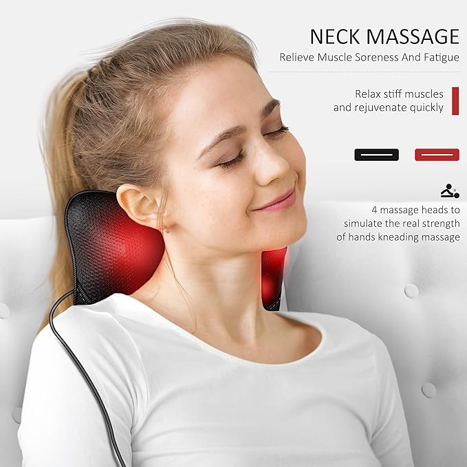 VIKTOR JURGEN Mothers Day Back Massager Kneading for Neck, Shoulder and Foot, Shiatsu Massage Pillow with Heat, Relaxation Gifts for Women/Men/Dad/Mom/Christmas/Fathers Day