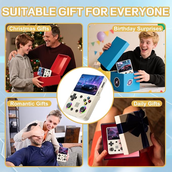 RG36PRO Retro Video Game Console - Open Source System,3.5" IPS Screen,64G TF Card,3000mAh Battery,Support 30,000+ Classic Retro Video Games for Teen or Partner - Gift for Christmas - White