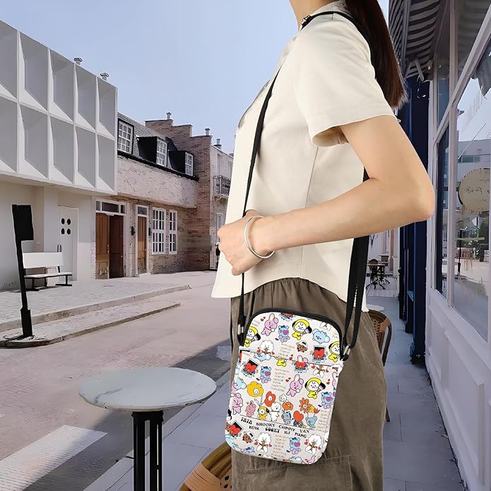 FOTAP Korean Characters Crossbody Bag Army Gift Army Members Fans Merch Korean Group Gift (VAN POP CB)