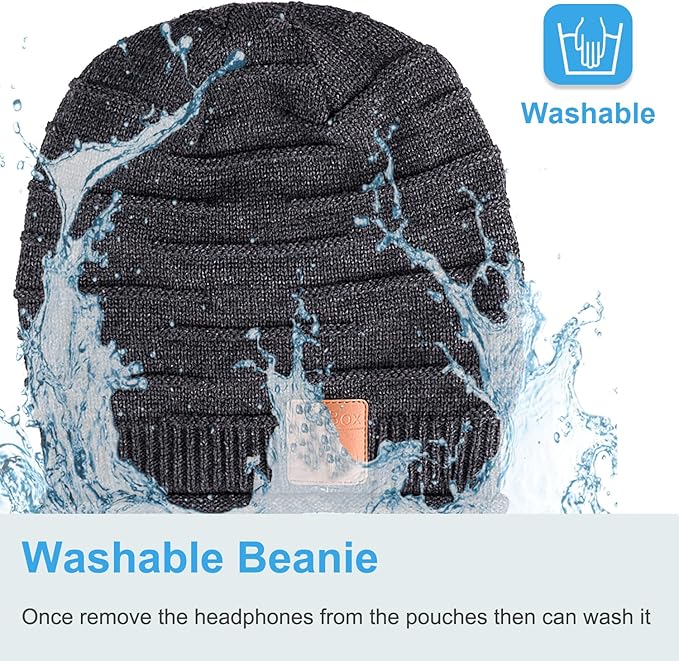 Bluetooth Beanie for Men Hat with Headphones,Unisex Tech Gifts Stocking Stuffers Adults