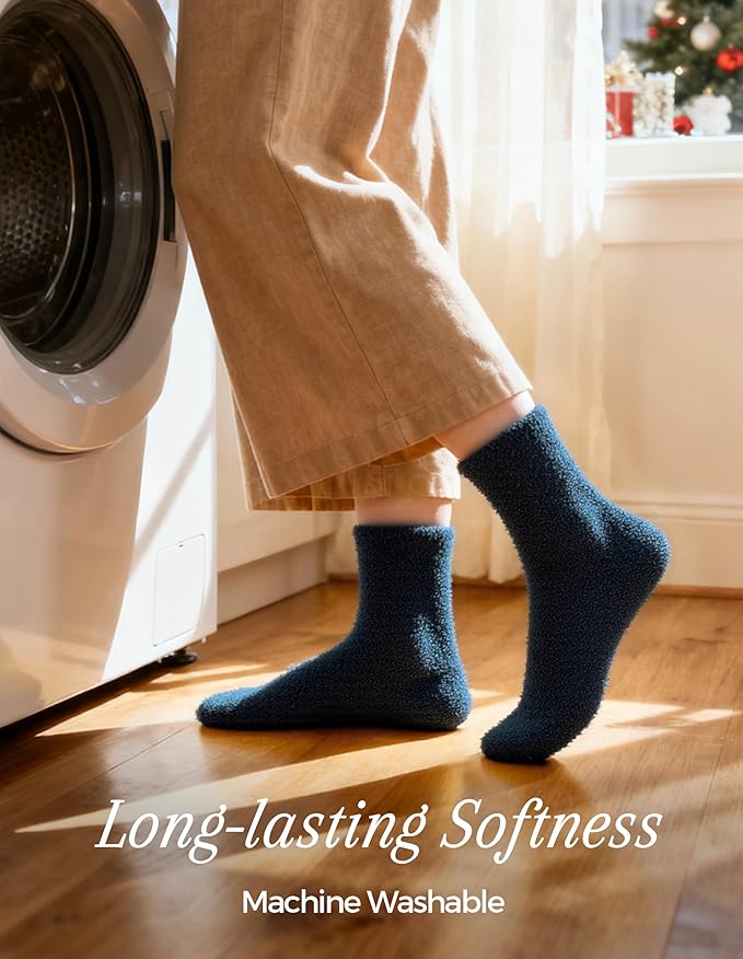 TEHOOK Warm & Cozy Gifts for Women, Stocking Stuufers, Fluffy Fuzzy Plush Sleeping Slipper Socks - Soft Warm Fabric