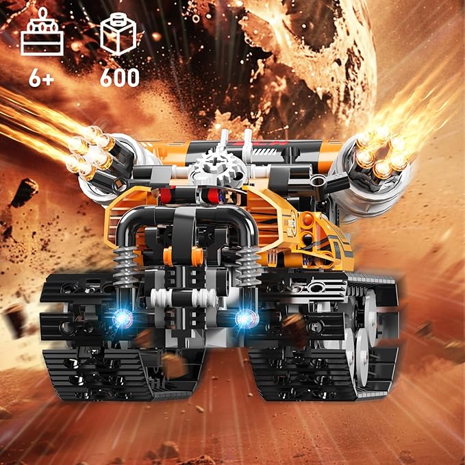 STEM Building Toys for Kids 6-12, 5in1 Remote & APP Controlled STEM Robot Car Tank Building Kit, 600 Pcs DIY Educational Building Blocks Set for Kids Science Learning, Boys Girls Birthday Gifts Ideas