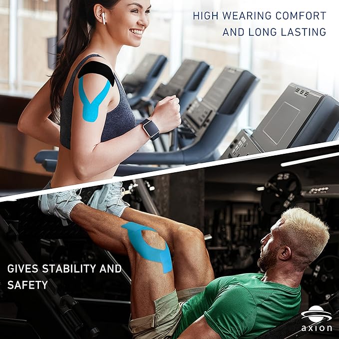 axion Kinesiology Tapes PRECUT Mix Set | 60 Pre-Cut Multicolored Sport Tape Strips 10 x 2 in - on 3 Rolls | Waterproof • Skin-Friendly • Elastic | Kinesiology Tapes Ideal for Sports