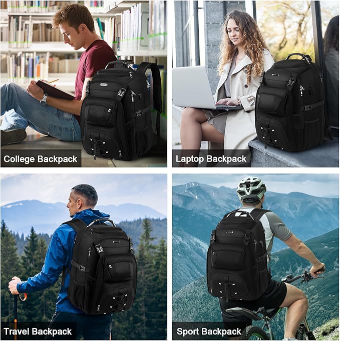 Extra Large Laptop Backpack for Travel, College & Work, TSA Friendly Commuter Gaming Bag with USB Charging Port, Compatible with PS5/PS5 Pro/PS5 Slim, Fit 15-18.4 inch laptop, 21.7x15.9x10.2