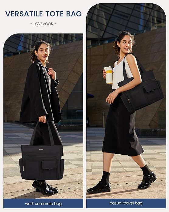 LOVEVOOK Tote Bag for Women,Light Puffer Tote Bag with Multi-pockets,Stylish Carry on Laptop Bags for Daily,Travel,Work,Gym | with Multi-pockets, Stylish, Carry on, for Daily, Travel, Work