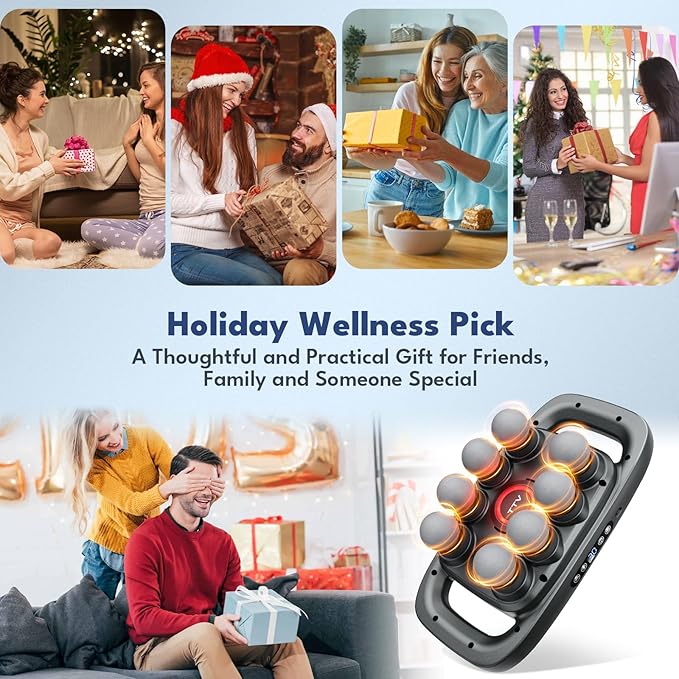 VTT 8-Head Massage Gun, Deep Tissue Back Massager, Electric Handheld Massager for Back, Shoulders, Legs, Muscle Pain Relief, Ideal Gifts for Women, Men, Mom, and Dad