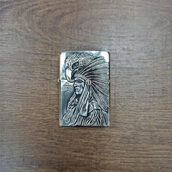 Brass Lighter Case Handmade Gift for Men,Lighter Pouches Protective Storage Case Holder for Father, Boyfriend, Husband Stylish Design for Home Everyday Carry Outdoor Hiking Camping