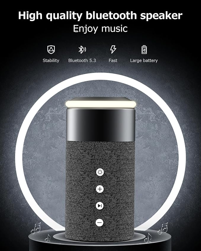 COLSUR Bluetooth Speaker, Magnetic Wireless Charger, Bluetooth Speakers with Night Light, 2 in 1 Wireless Charging Station for iPhone 17/16/15/14/13/12 Series, AirPods Pro 2/4/3/2(Gift Ideal)