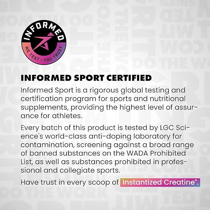 Gains in Bulk Instantized Creatine Monohydrate for Women and Men, Soluble Pre Workout Powder, Supports Muscle Building, Strength and Performance, Bodybuilding Supplements, Sour Gummy, 30 Servings