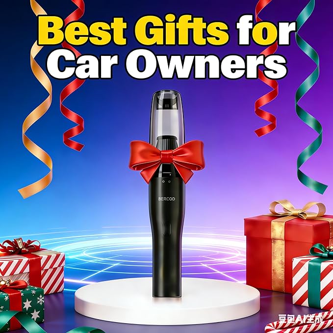 4-in-1 Car Vacuum, Mini Handheld Portable Cordless, 6.5kPa Strong Suction, Ultra-Quiet 60dB, 0.85 lb for Car, Desk & Small Spaces,USB-C Rechargeable 2 Washable HEPA Filters,Ideal Gifts for Men & Women
