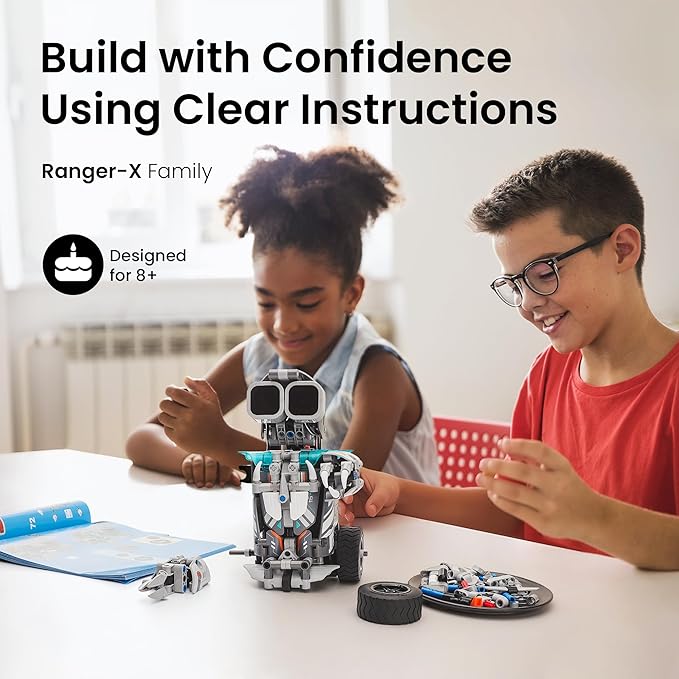 Sillbird Building Robot Dinosaur Kit with Remote Control Stem Gifts for Boys Age 8-12, Build Coding Robotic Toys for Kids Birthday, 5 in 1 Buildable Set with 646 Pieces