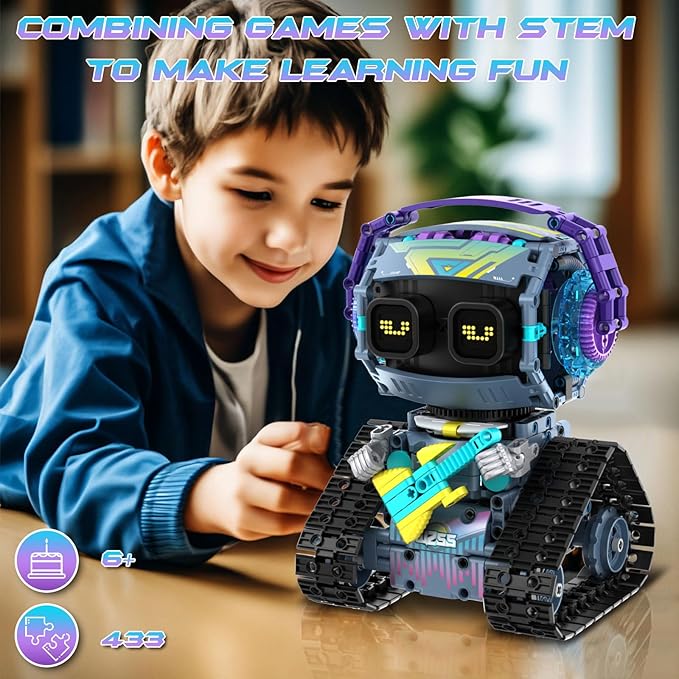 STEM Robot Building Kit for Kids 6-14,3in1 Remote & APP Controlled STEM Rock Robot/Truck/Road Roller Building Toys for Kid,433 Pcs Building Blocks Set Birthday Xmas Gift Ideas for Boys Girls