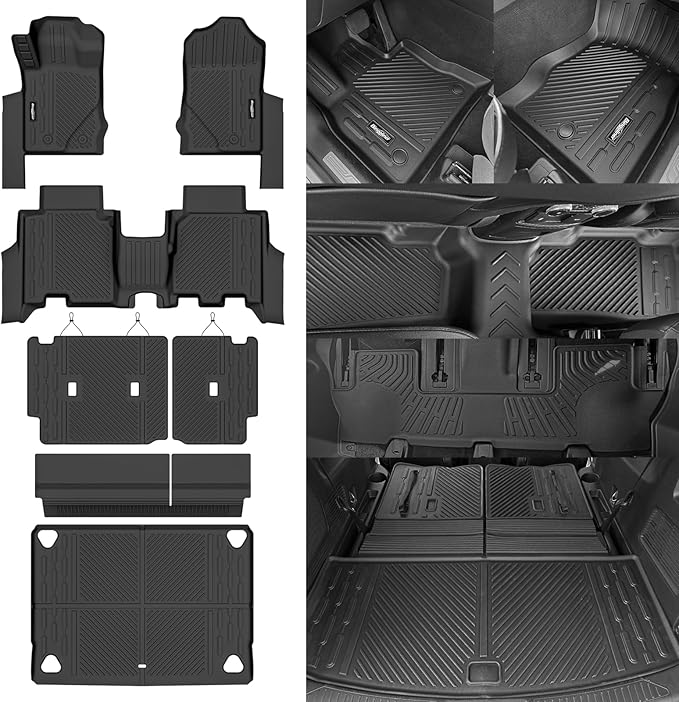 Floor Mats for Ford Bronco 4 Door 2021-2025, Trunk Mat and Backrest Mat All Weather TPE Protector for Ford Bronco 4 Door Accessories