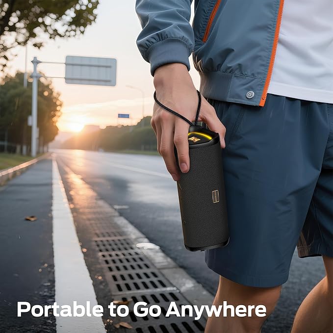 Monster Prism Portable Bluetooth Speaker, Wireless Speakers with 20W Stereo Sound, IPX6 Waterproof, 24H Playtime, Bluetooth 6.0, TWS Pairing, AUX & TF-Card Input, for Home/Outdoors/Beach/Travel