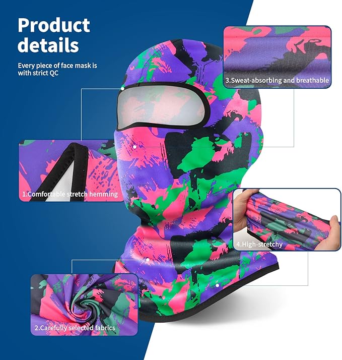 YESLIFE Balaclava Ski Mask for Men and Women, Winter Face Mask, Shiesty for Skiing, Snowboarding & Motorcycle