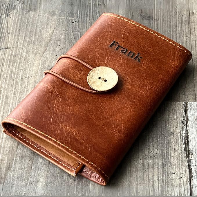 HARDISTON Custom Leather Electronic Organizer Roll – Personalized Cord Pouch for Travel Tech Accessories, USB Cables, Charger, Passport, SD Cards – Handmade Gift for All
