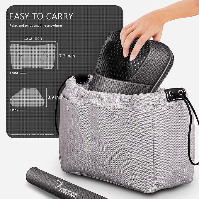 VIKTOR JURGEN Back Massager Kneading for Neck, Shoulder and Foot, Shiatsu Massage Pillow with Heat, Relaxation Gifts for Women/Men/Dad/Mom/Christmas/Mothers Day/Fathers Day/Valentine's Day