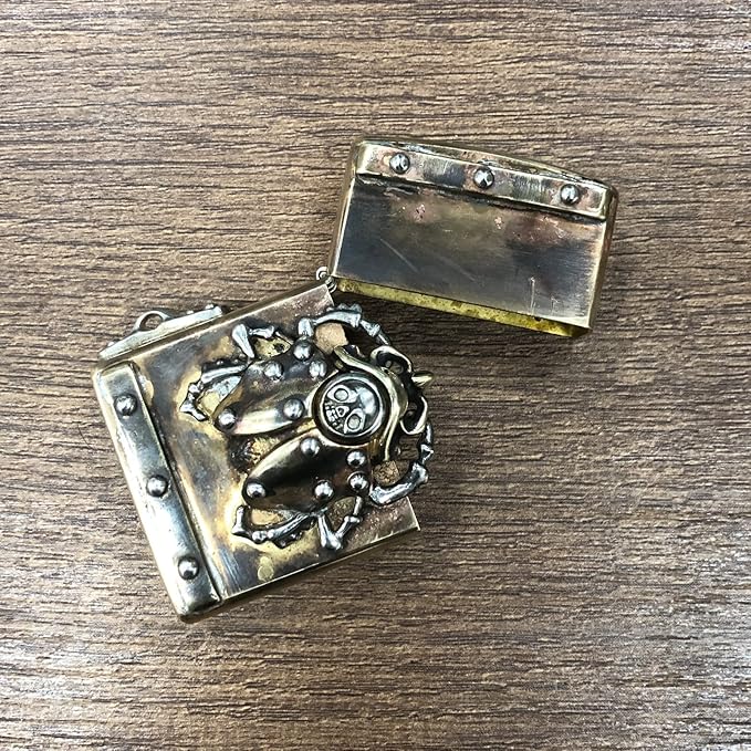 Brass Lighter Case Handmade Gift for Men,Lighter Pouches Protective Storage Case Holder for Father, Boyfriend, Husband Stylish Design for Home Everyday Carry Outdoor Hiking Camping
