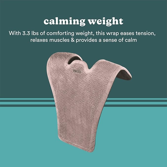 Homedics Vibration Heated Shoulder Massager Wrap, Comfort Pro Elite, Soft Fabric, Tension Relief, 2 Speeds & Styles, Long, NMS-450H