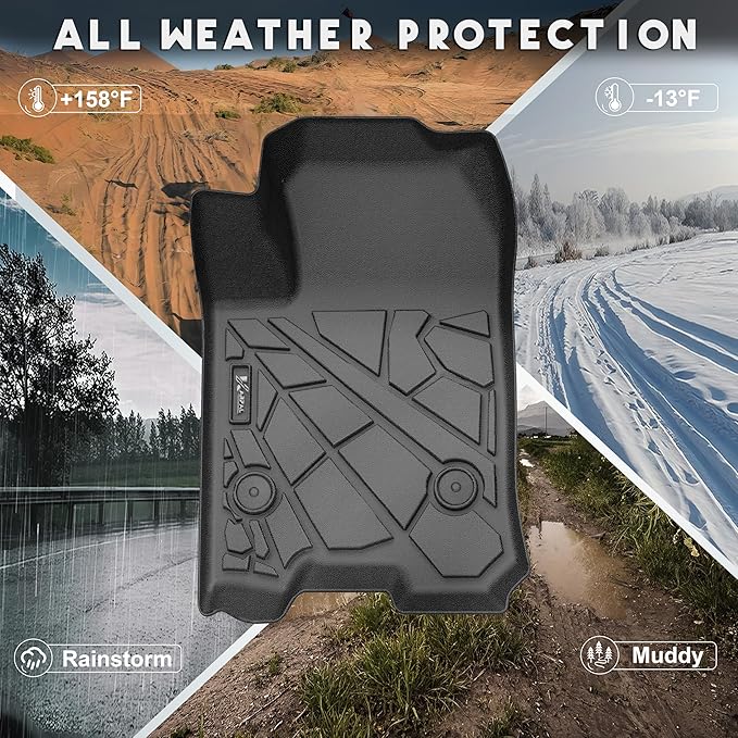 KARPAL Floor Mats for 2023 2024 2025 2026 Chevy Colorado/GMC Canyon Crew Cab, All-Weather TPE Custom Fit Floor Liners Car Accessories