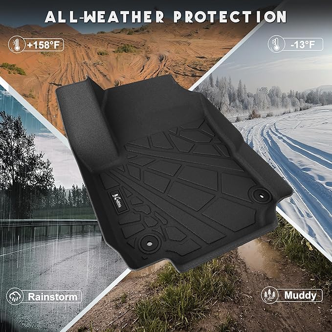 KARPAL Floor Mats for 2018-2024 Chevy Equinox (Not for EV) / GMC Terrain, All-Weather TPE Custom Fit Floor Liners Cargo Liner Car Accessories