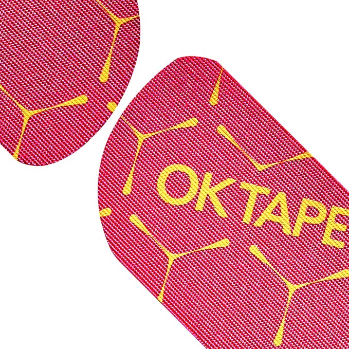 OK TAPE Synthetic Kinesiology Tape Precut Strips, Waterproof Kinesiology Athletic Tape for Muscle Support and Recovery, Reduce Muscle Discomfort Tape, Durable, 2in×16.4ft Roll 20PCS | Pink