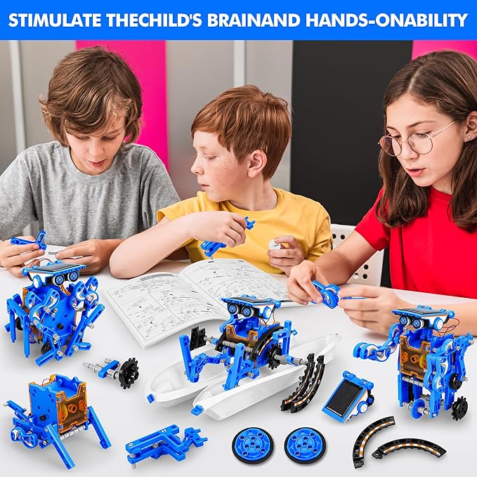 STEM 13-in-1 Education Solar Power Robots Toys for Boys Age 8+ , Educational Toy DIY Science Kits for Kids, Building Experiment Robotics Set Birthday Gifts for 8+ years old boys and girls .